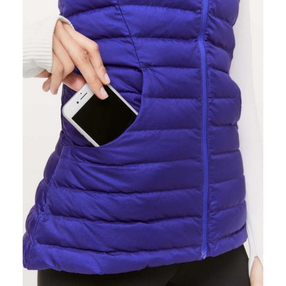 Lululemon Pack It Down Again Vest Lazurite Size 4 Glyde Goose Down - Picture 2 of 9